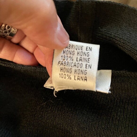 Eileen Fisher Women Wool Knit Cardigan Sweater Open Front Side Slit GREEN Medium - Picture 5 of 10